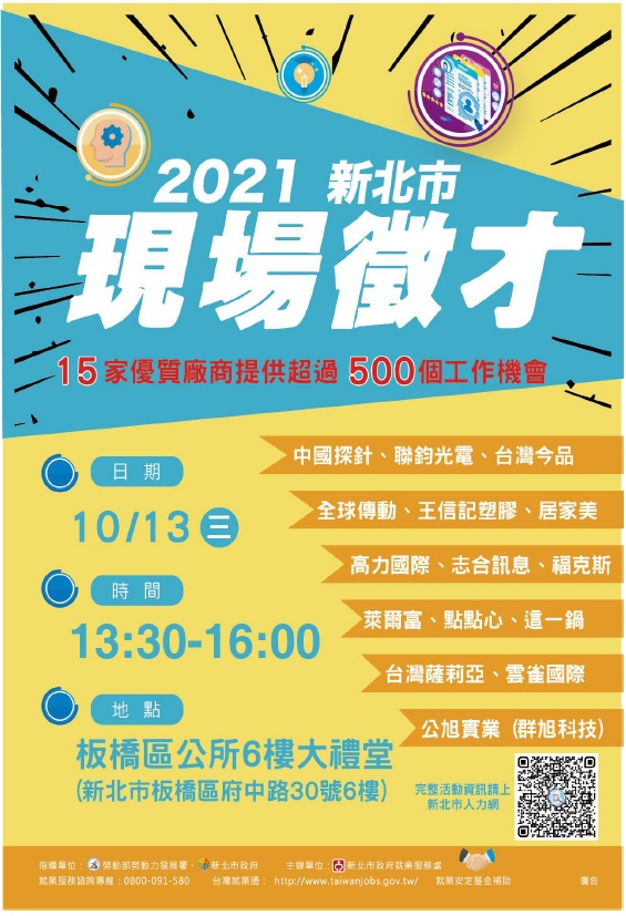 新北市政府就業服務處舉辦 2021新北市現場徵才活動 歡迎踴躍參加 戶所公告 新北市板橋戶政事務所