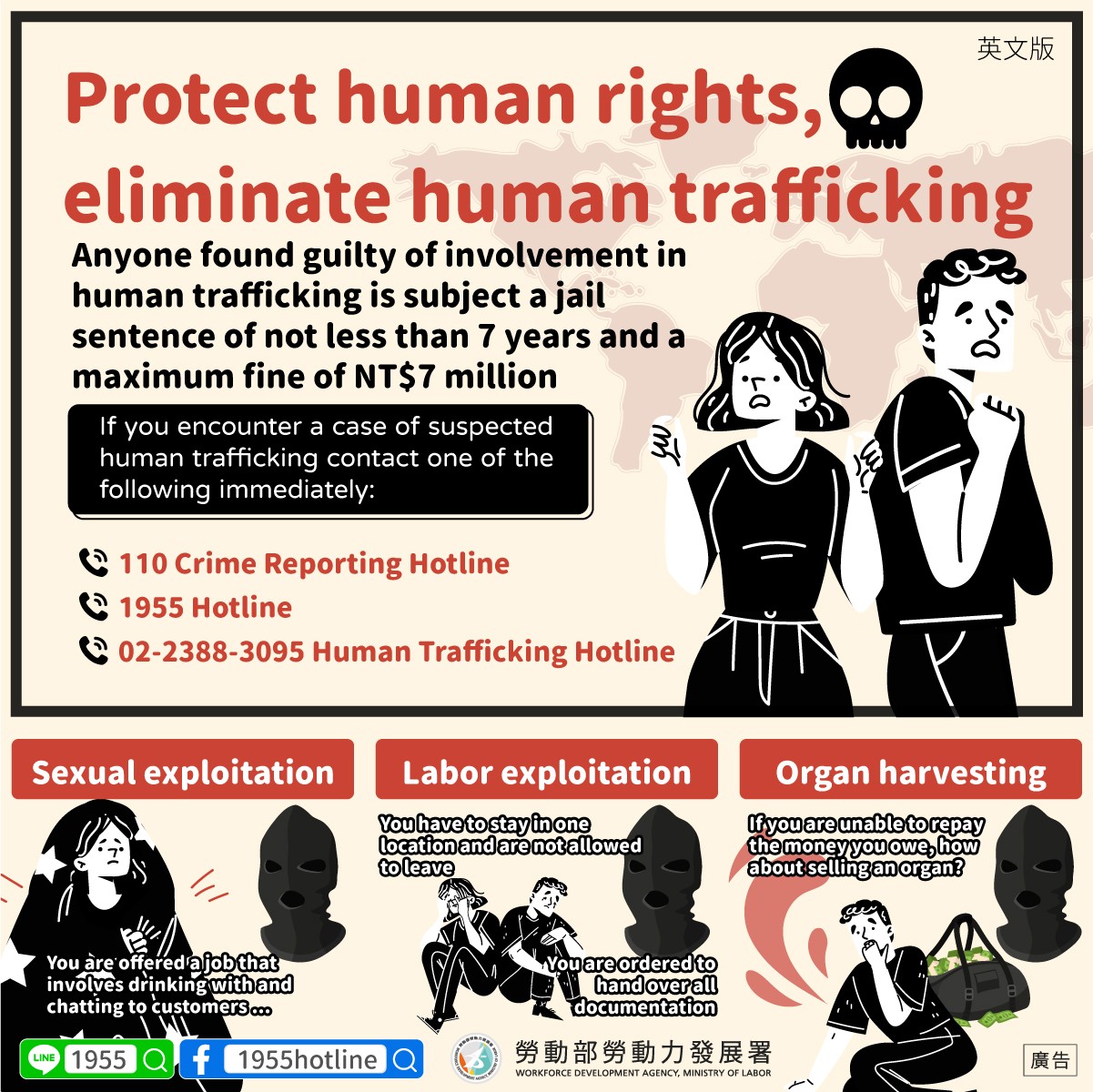 【轉知】重視人權！全民同心協力，打擊人口販運！照片